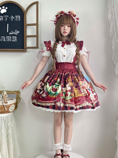 Bunny Print Girly Lolita Jumper Skirt CAT0036