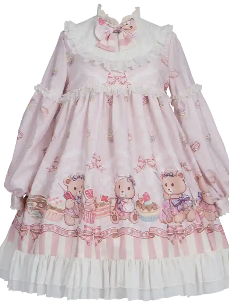 Nurse Bear Print Lolita Dress CAT0055