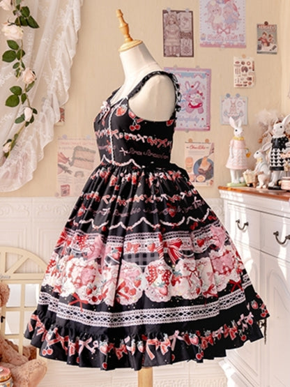 Sweet Print Berry Apron Lolita Dress CAT0035