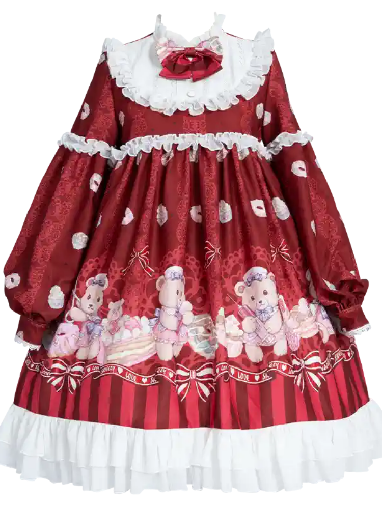 Nurse Bear Print Lolita Dress CAT0055