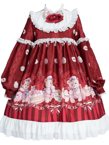 Nurse Bear Print Lolita Dress CAT0055