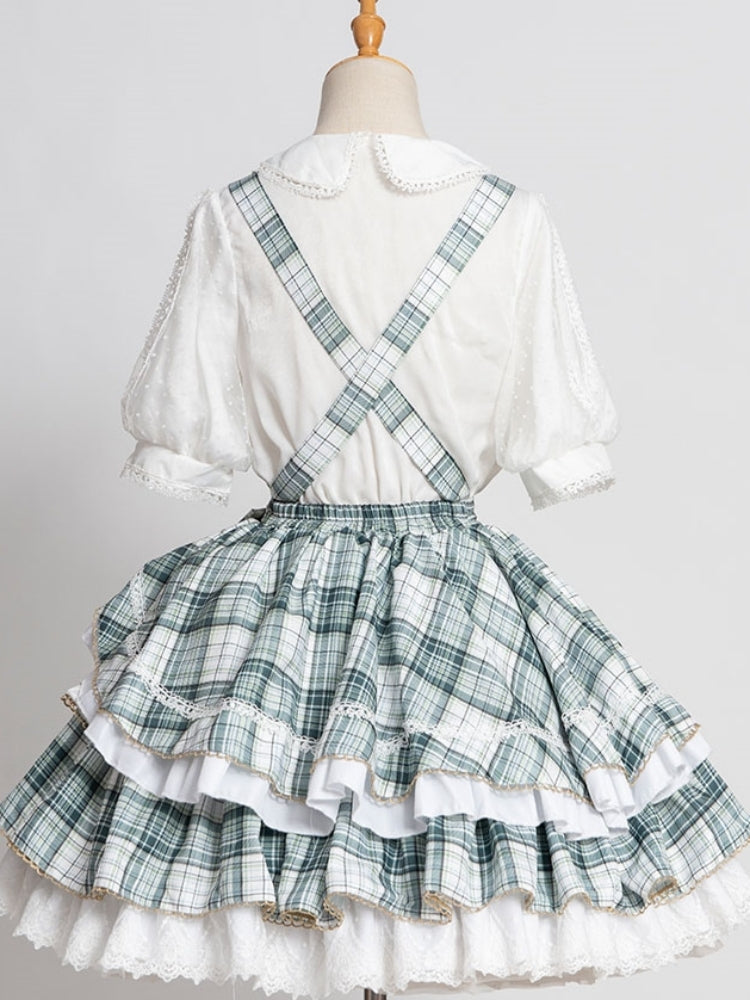 Blue Check Frill Ribbon Idol Dress CAT0022