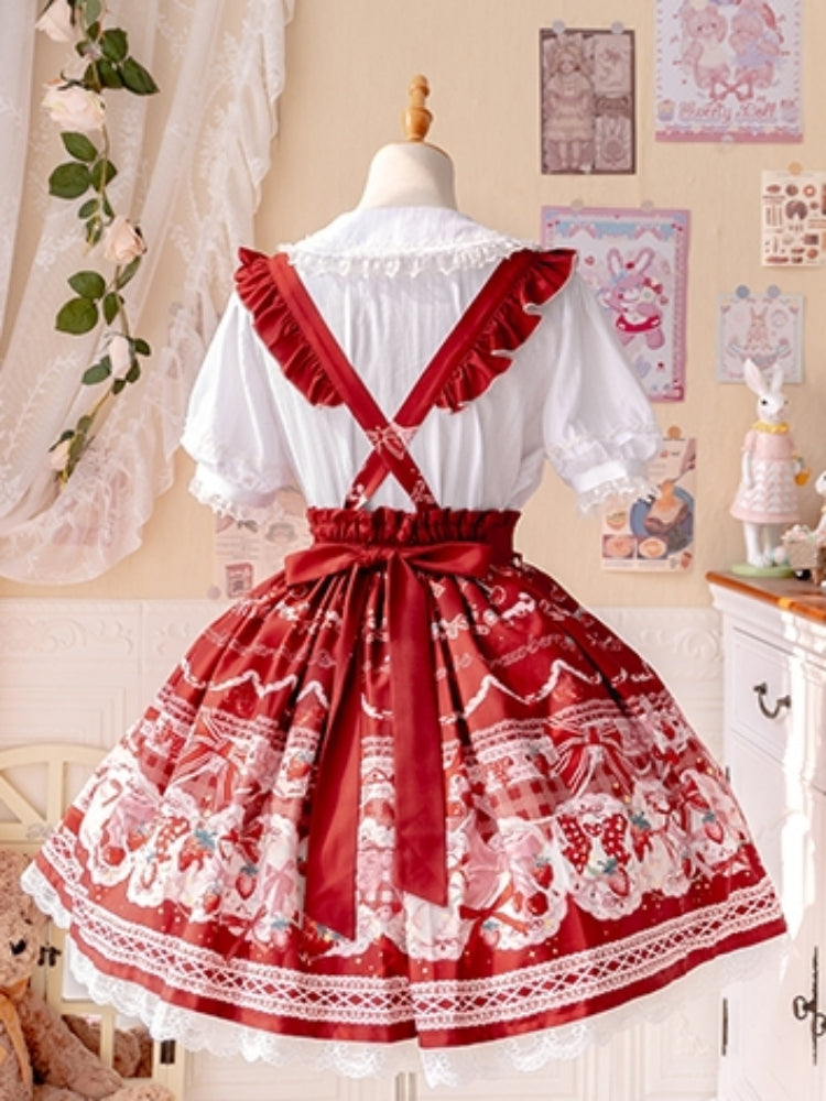 Sweet Print Berry Apron Lolita Dress CAT0035