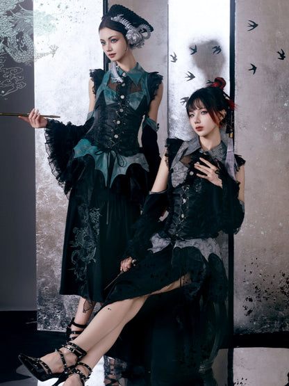 Chinese Style Gothic Dark Two-Piece CAT0065