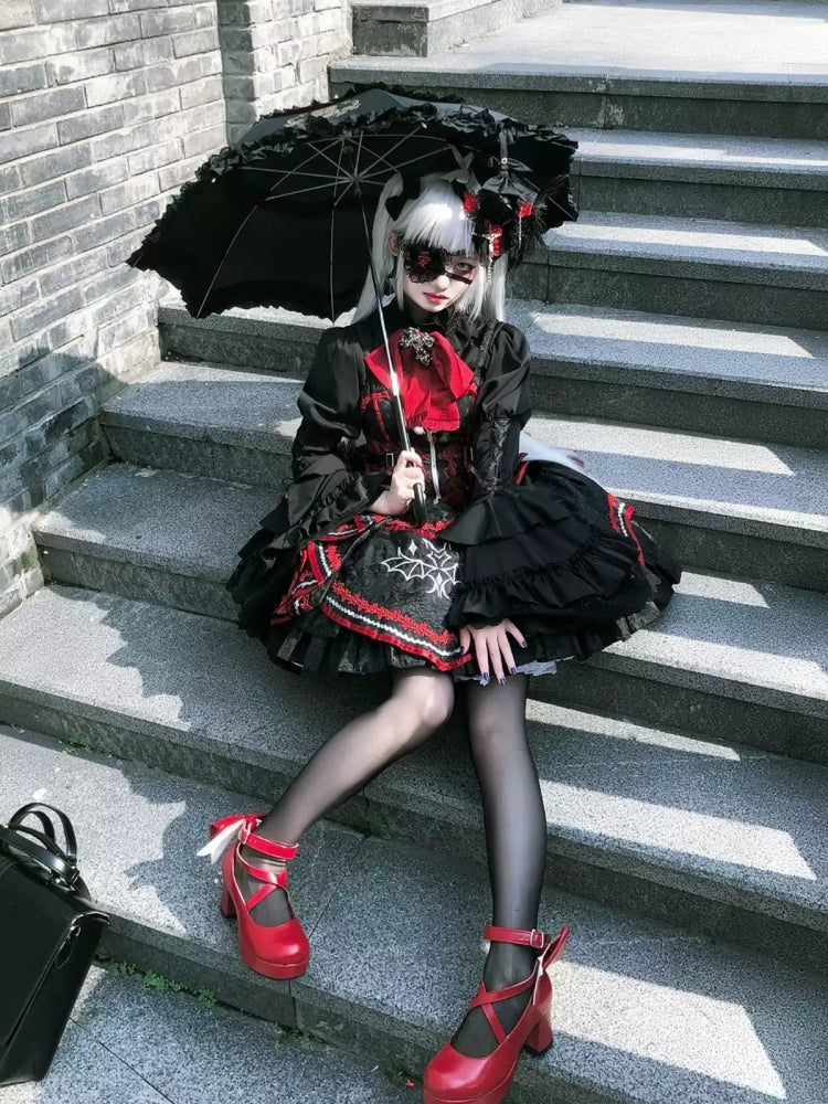 Black and Red Bat Dark Gothic Lolita Dress CAT0028