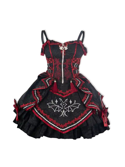 Black and Red Bat Dark Gothic Lolita Dress CAT0028