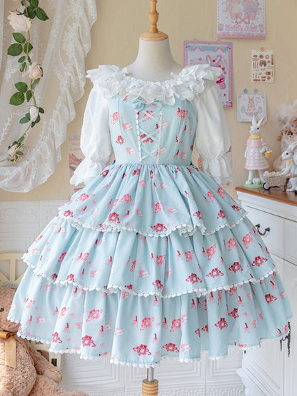 Lolita Allover Print Tiered Dress CAT0057