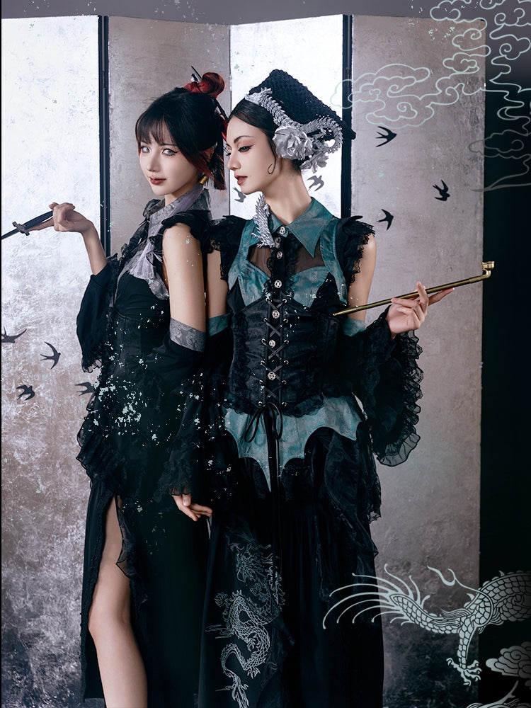 Chinese Style Gothic Dark Two-Piece CAT0065