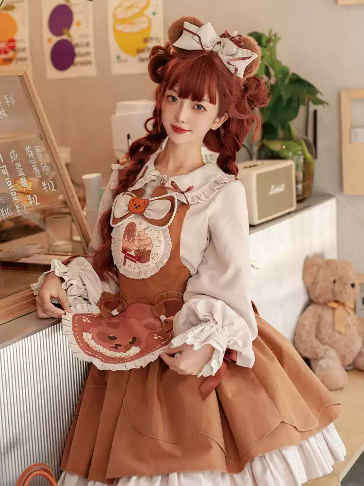 Cookie Bear Brown Lolita Dress CAT0052