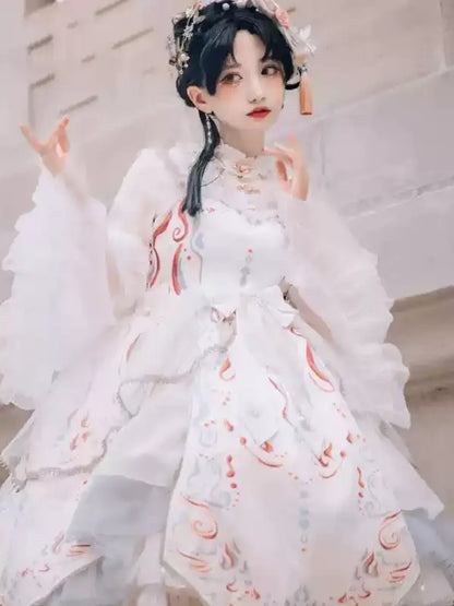 Chinese-style Lolita Dress with Voluminous Frills CAT0043