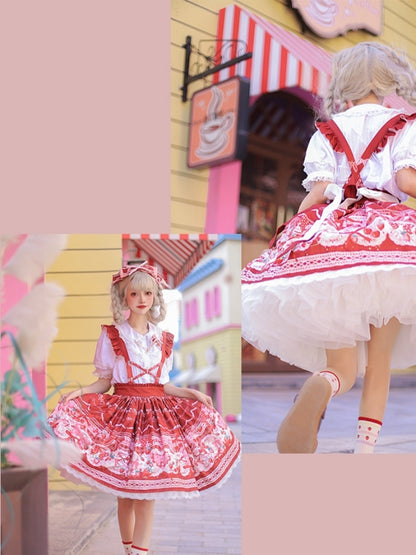 Sweet Print Berry Apron Lolita Dress CAT0035