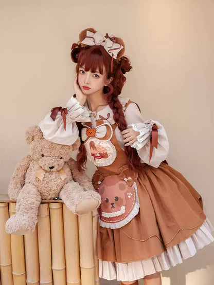 Cookie Bear Brown Lolita Dress CAT0052