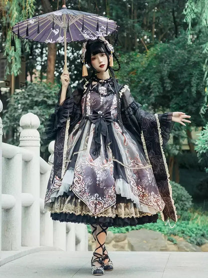 Chinese-style Lolita Dress with Voluminous Frills CAT0043