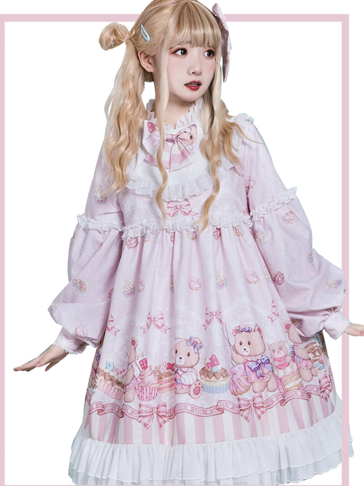 Nurse Bear Print Lolita Dress CAT0055