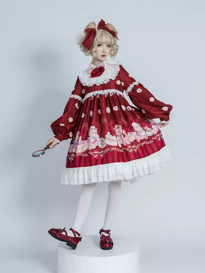 Nurse Bear Print Lolita Dress CAT0055