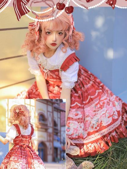 Sweet Print Berry Apron Lolita Dress CAT0035