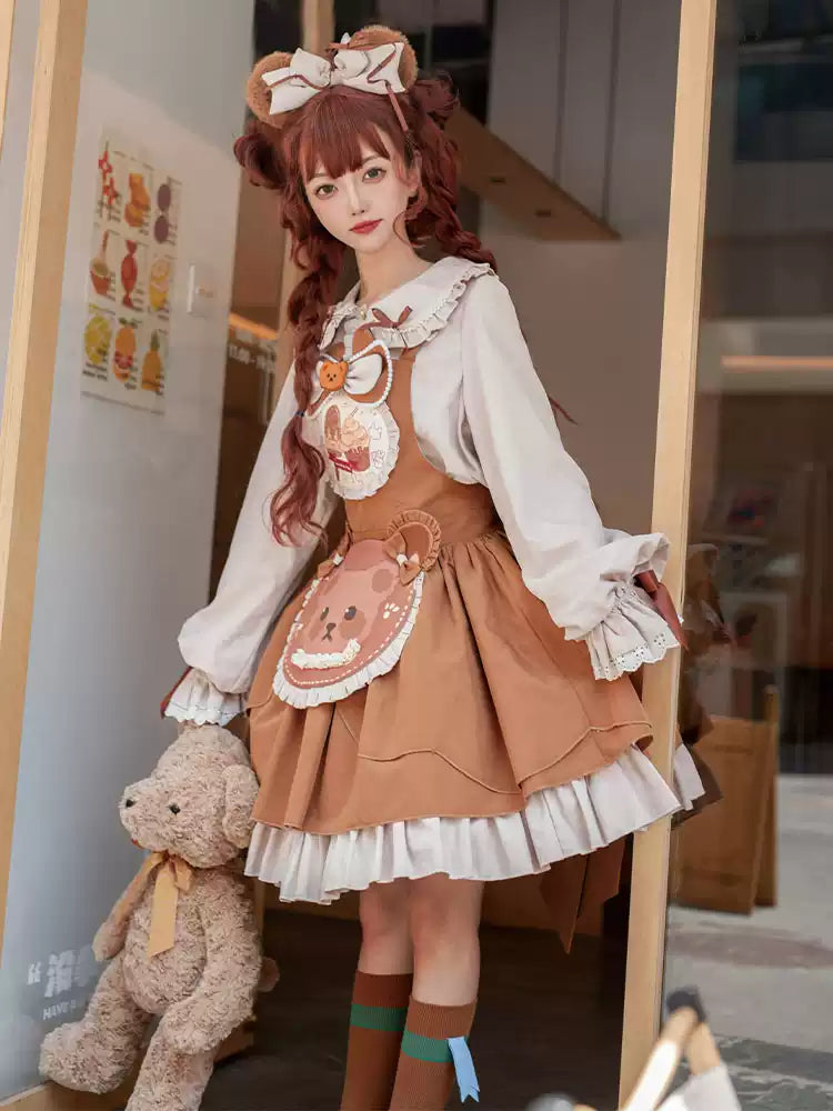 Cookie Bear Brown Lolita Dress CAT0052