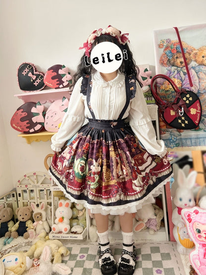 Bunny Print Girly Lolita Jumper Skirt CAT0036