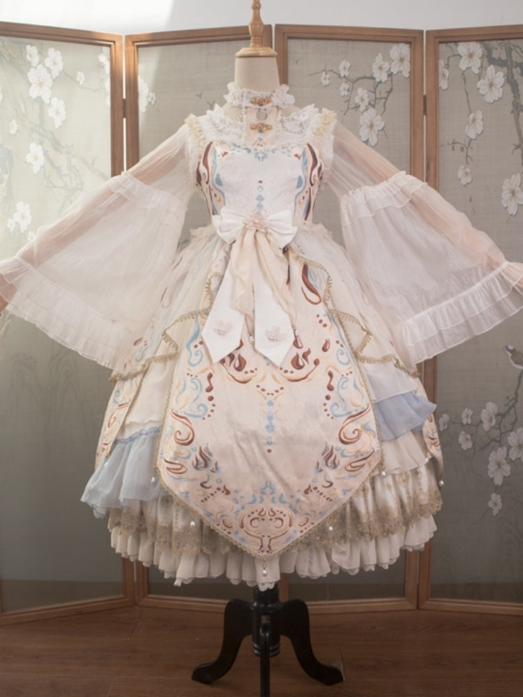 Chinese-style Lolita Dress with Voluminous Frills CAT0043