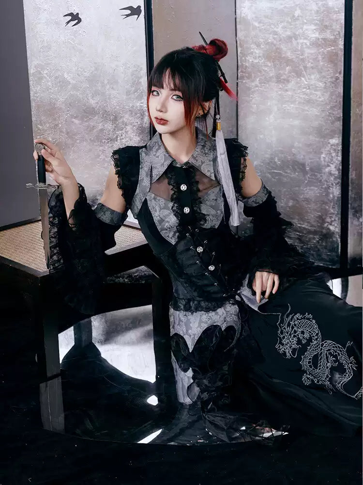 Chinese Style Gothic Dark Two-Piece CAT0065