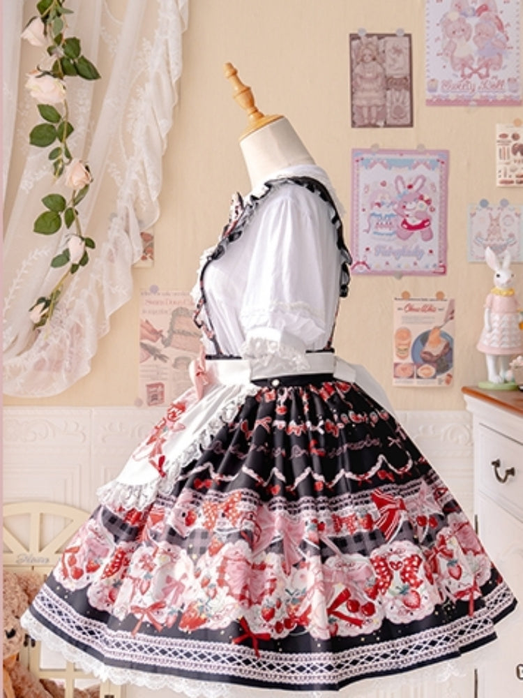 Sweet Print Berry Apron Lolita Dress CAT0035