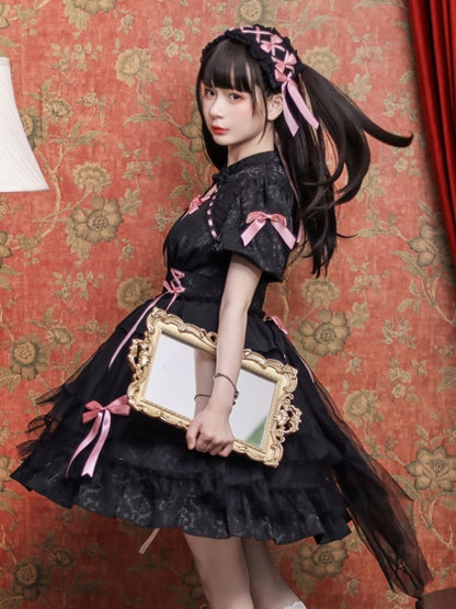 Ribbon Short Sleeve Lolita Dress EIY0011