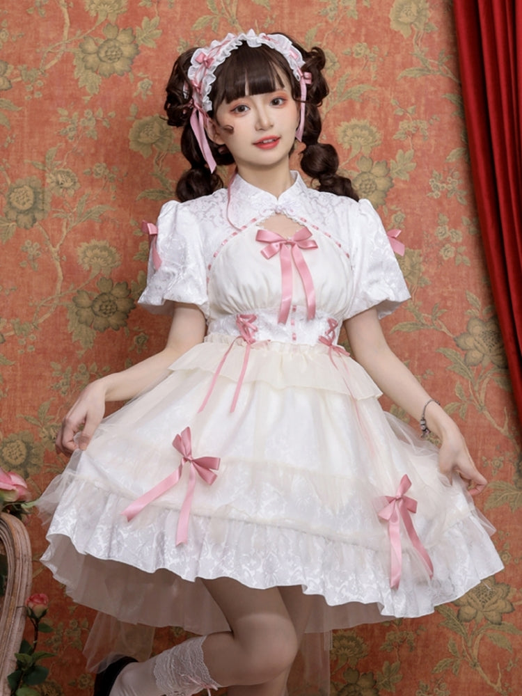 Ribbon Short Sleeve Lolita Dress EIY0011