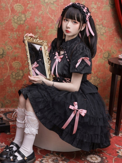 Ribbon Short Sleeve Lolita Dress EIY0011