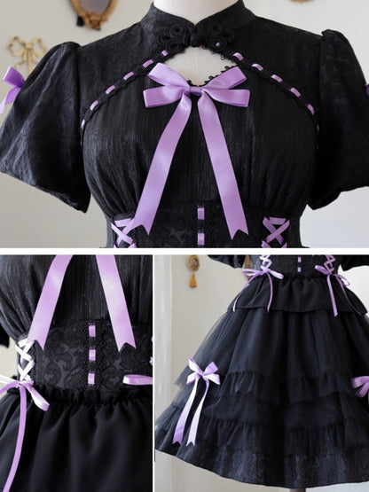 Ribbon Short Sleeve Lolita Dress EIY0011