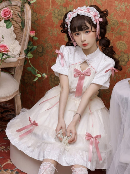 Ribbon Short Sleeve Lolita Dress EIY0011