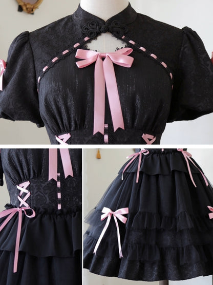 Ribbon Short Sleeve Lolita Dress EIY0011