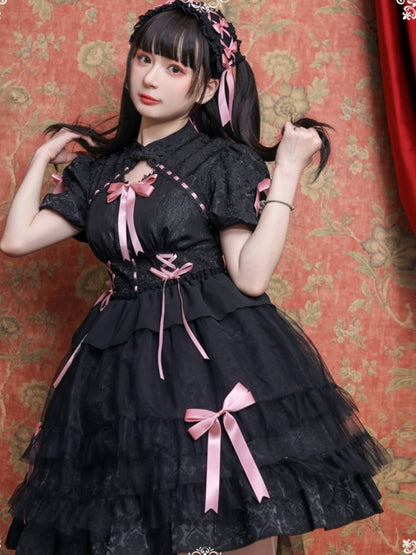 Ribbon Short Sleeve Lolita Dress EIY0011