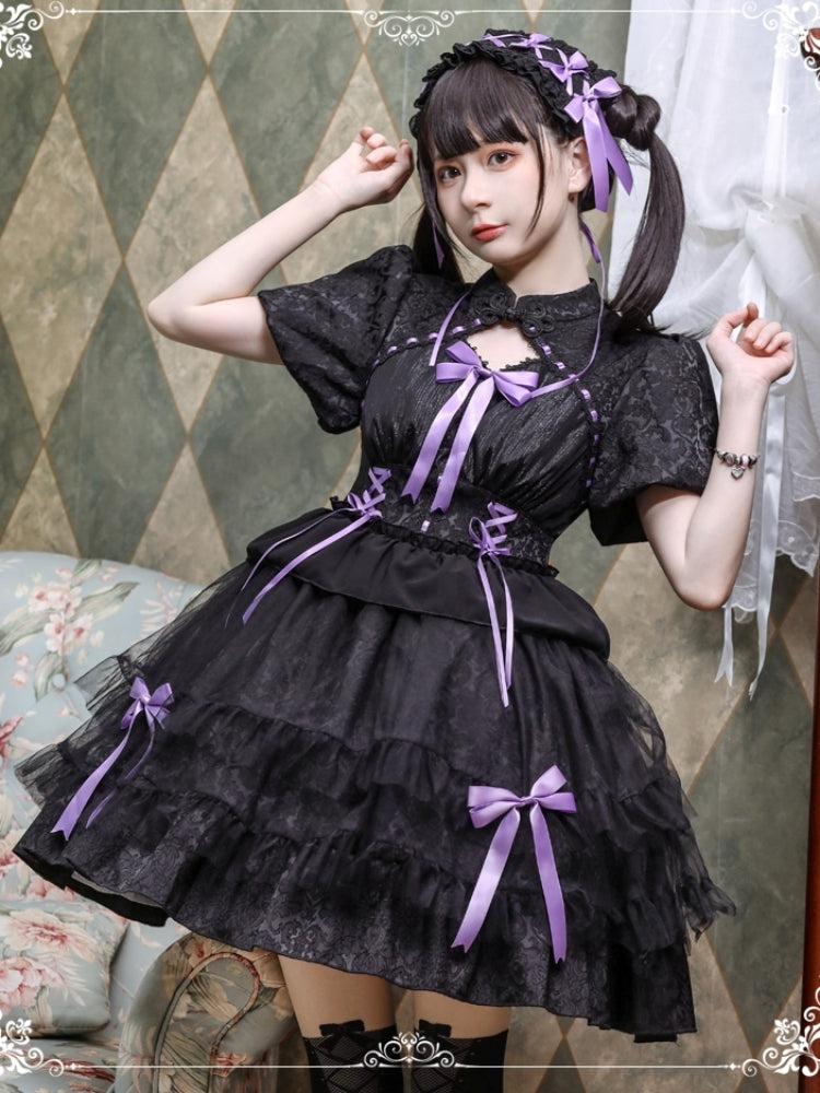 Ribbon Short Sleeve Lolita Dress EIY0011