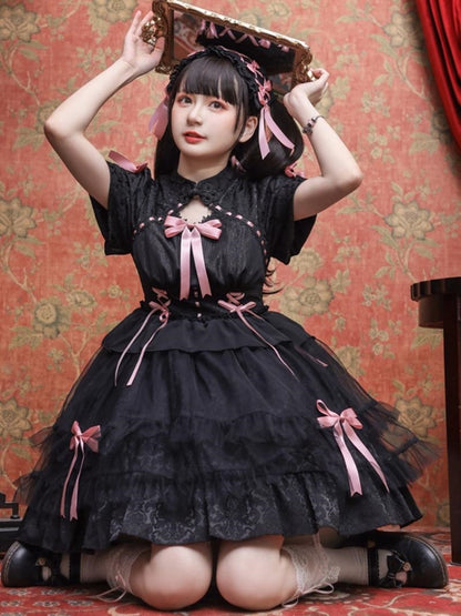 Ribbon Short Sleeve Lolita Dress EIY0011