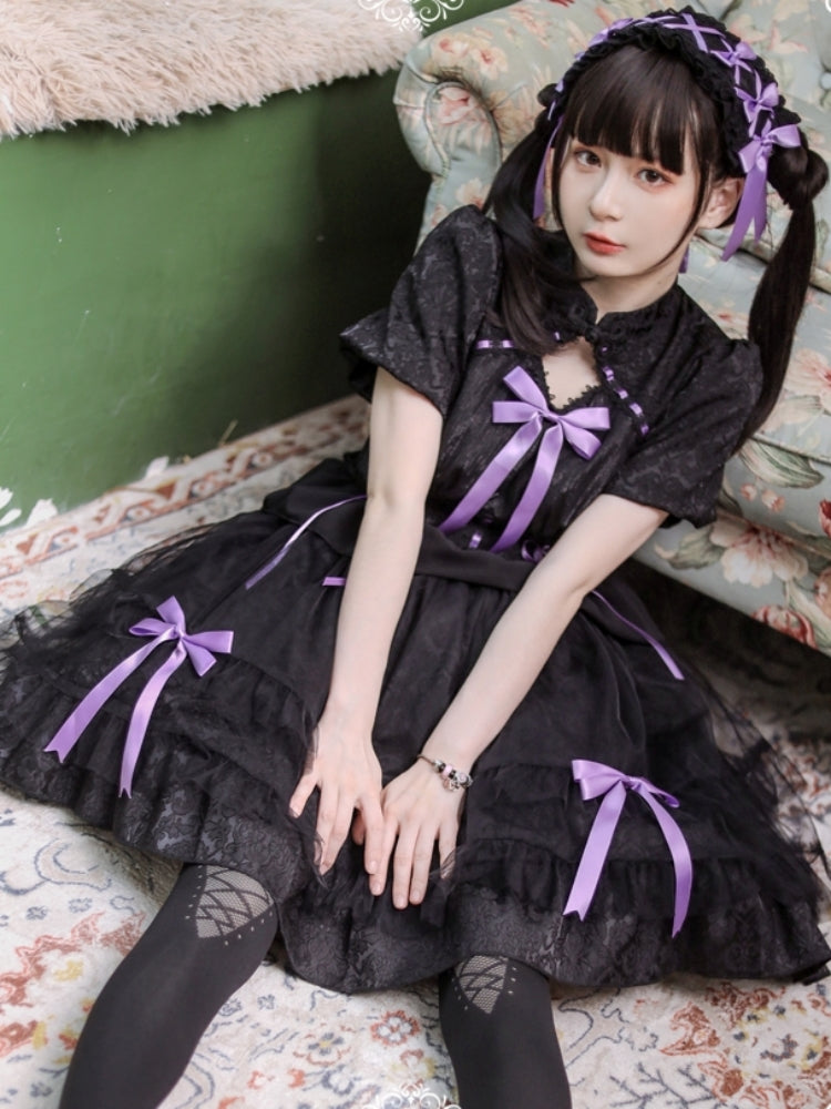 Ribbon Short Sleeve Lolita Dress EIY0011