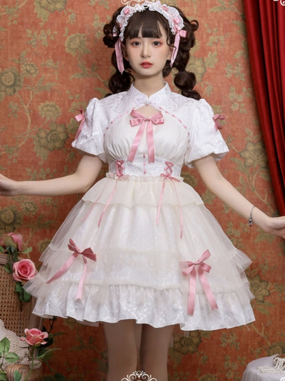 Ribbon Short Sleeve Lolita Dress EIY0011