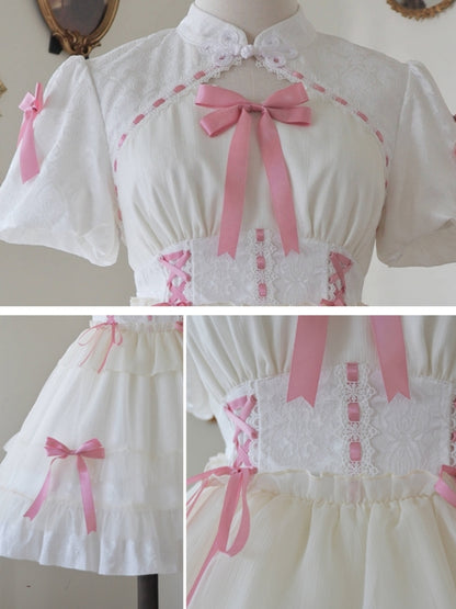 Ribbon Short Sleeve Lolita Dress EIY0011