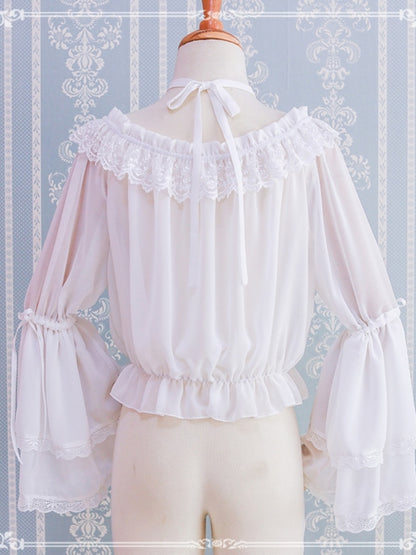 Cross Strap Frill Sleeve Blouse EIY0015