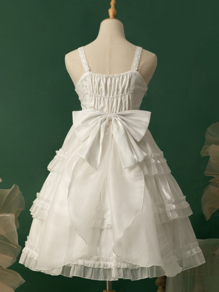 Wedding Style White Frill Tiered Lolita Dress EIY0018