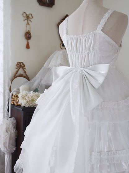 Wedding Style White Frill Tiered Lolita Dress EIY0018