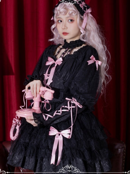 Sweet Frill Ribbon Gothic Lolita Dress EIY0020