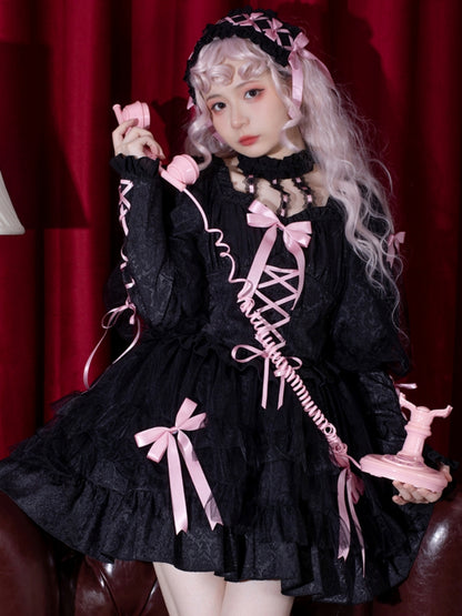 Sweet Frill Ribbon Gothic Lolita Dress EIY0020