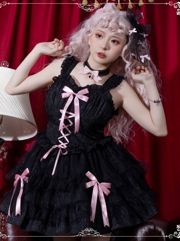 Sweet Frill Ribbon Gothic Lolita Dress EIY0020