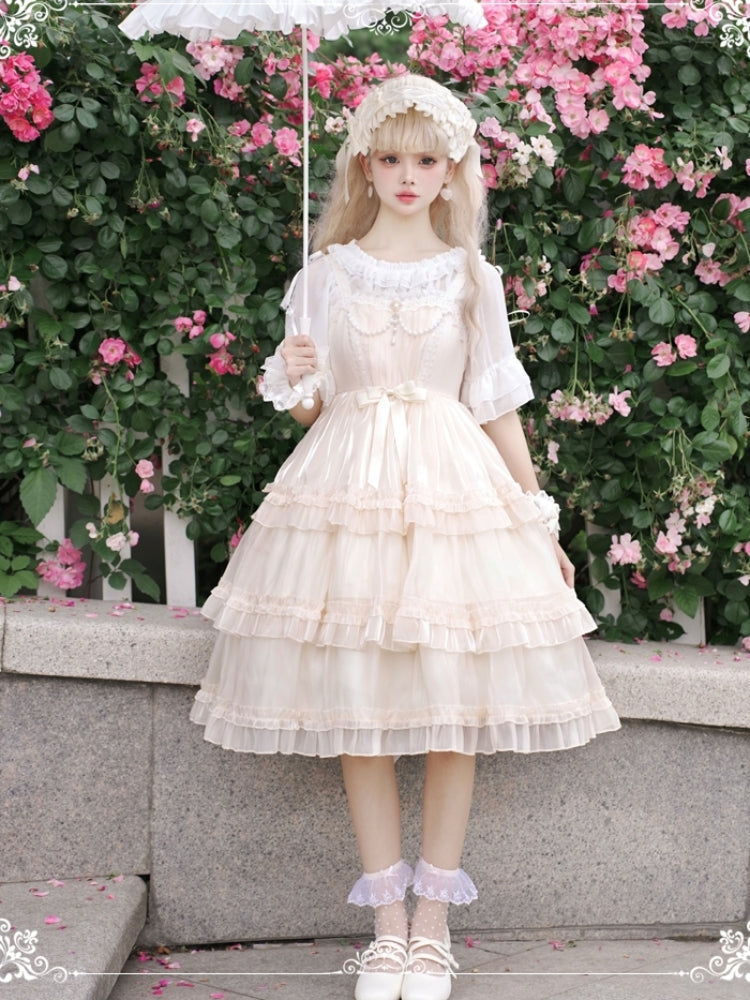 Sweet Apricot Lolita Tiered Dress EIY0021