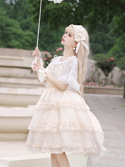 Sweet Apricot Lolita Tiered Dress EIY0021