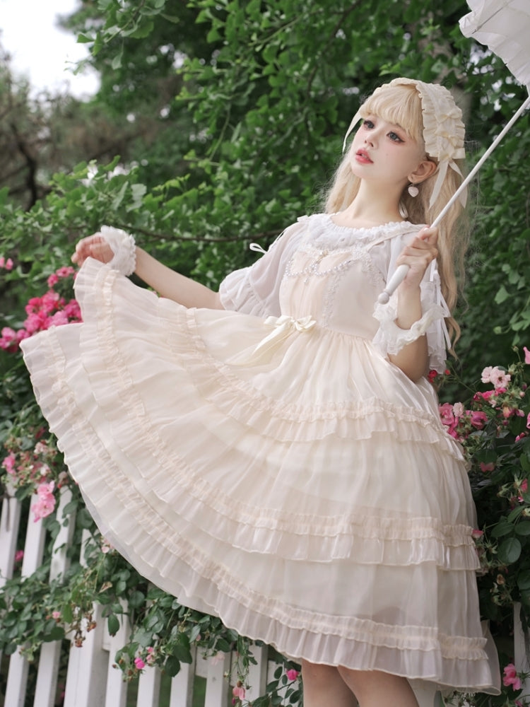 Sweet Apricot Lolita Tiered Dress EIY0021