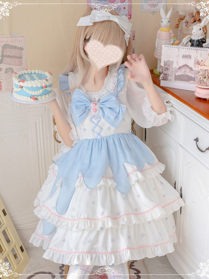 White Peach Mousse Lolita Tiered Dress EIY0022