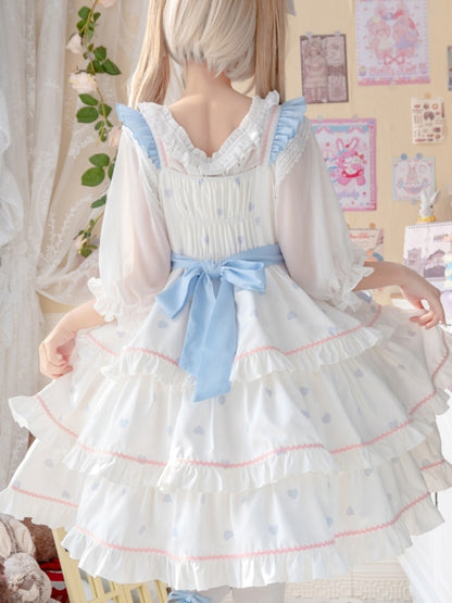 White Peach Mousse Lolita Tiered Dress EIY0022