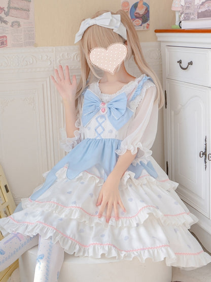 White Peach Mousse Lolita Tiered Dress EIY0022