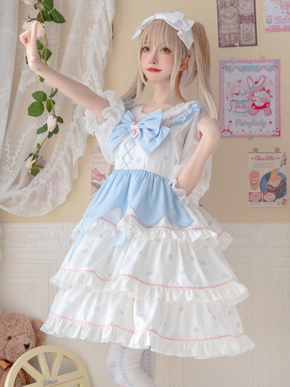 White Peach Mousse Lolita Tiered Dress EIY0022